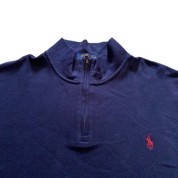 NWT Polo Ralph Lauren Classic Estate-Rib Quarter-Zip Pullover Men Size XXL Navy - Picture 7 of 15